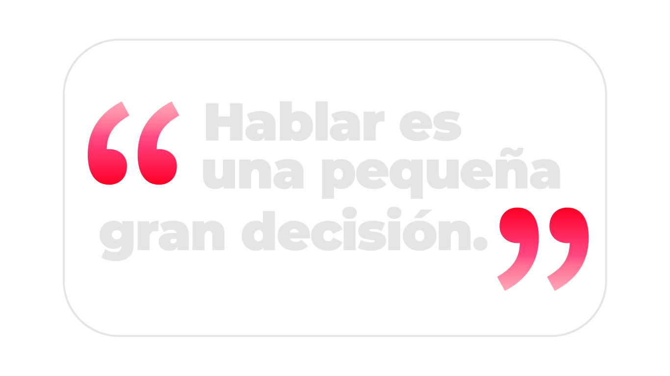 Hablar te quita un peso de encima